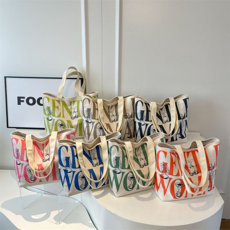 Sac à bandoulière en toile 33*44*13cm - Kaki | Smarty Paris 